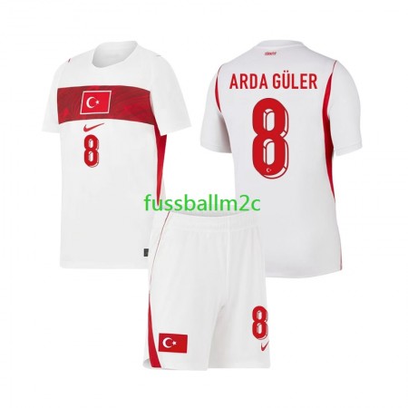 Fußballtrikots Türkei Arda Guler 8 Kinder Auswärts Trikotsatz WM 2026